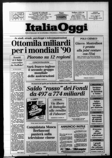 Italia oggi : quotidiano di economia finanza e politica